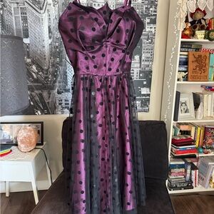 Size Large Stop Staring Alice Estrada Purple Polka Dot Dress